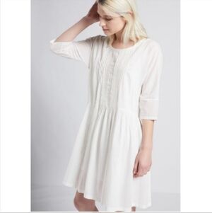 Current Elliott The Lacey White Dress Cottage Core Fairy Boho Chic Sz Medium